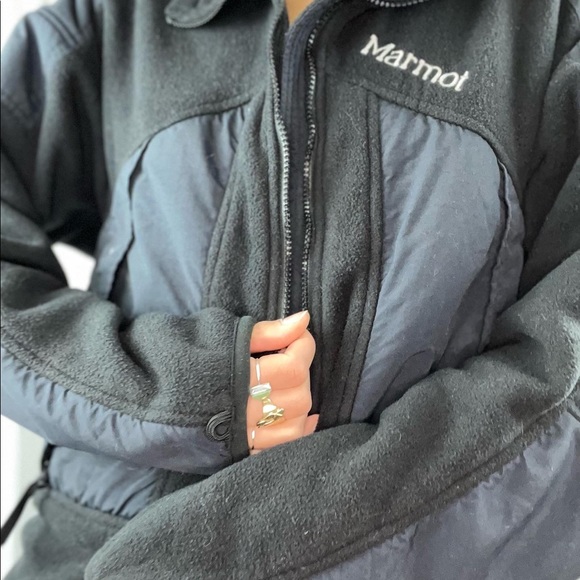 Marmot black fleece jacket sz men’s m - Picture 6 of 9